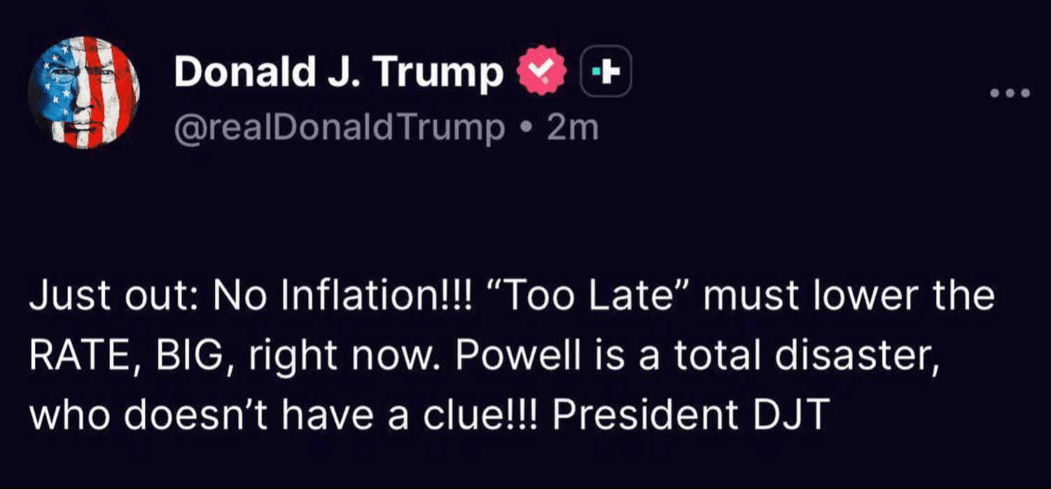 trump truth social post fed