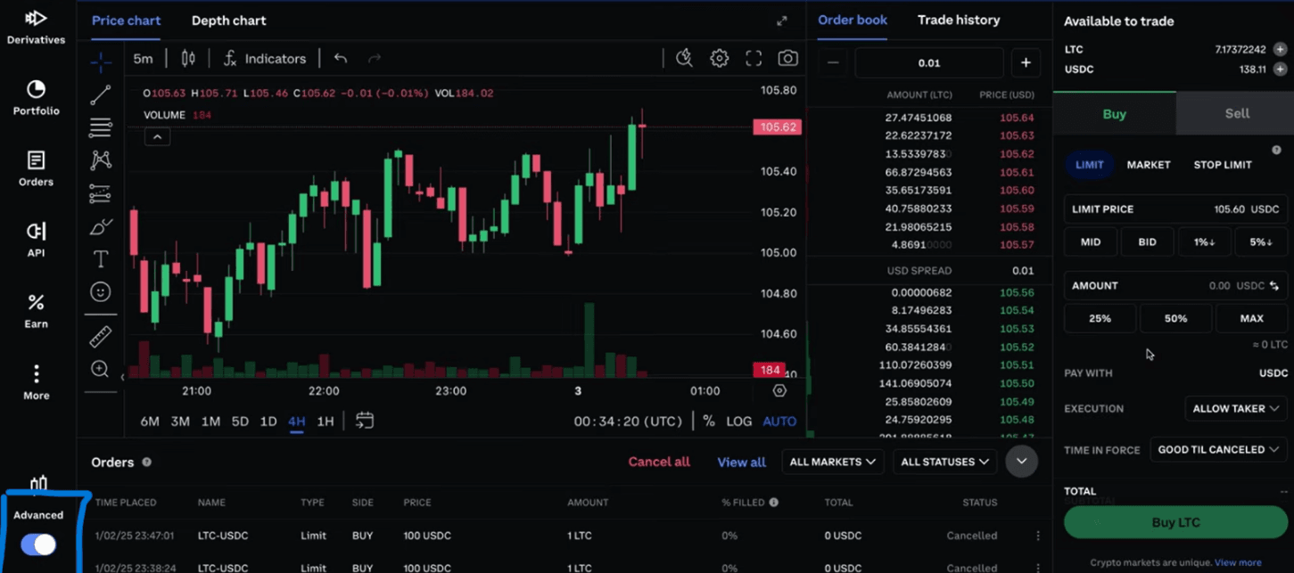coinbase advanced