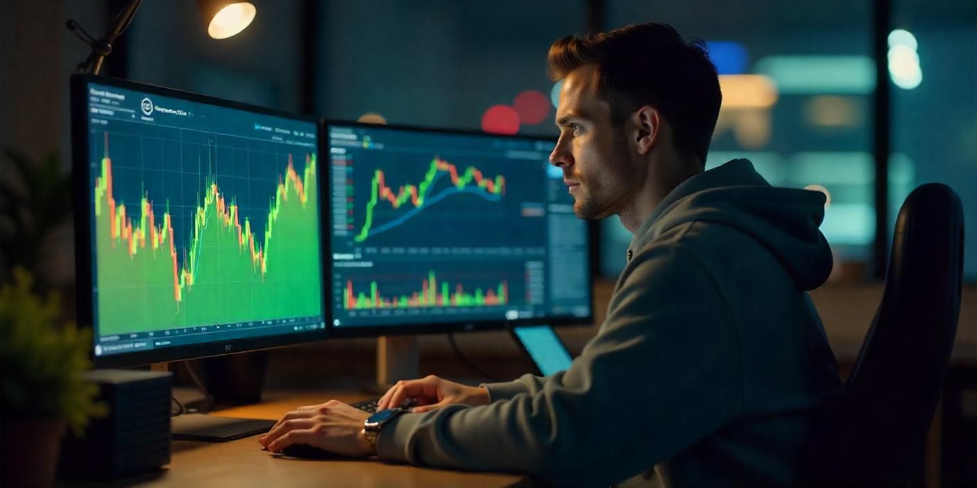 trader charts crypto altcoin