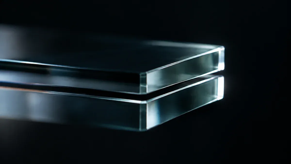 Two layers of glass with a visible gap between them